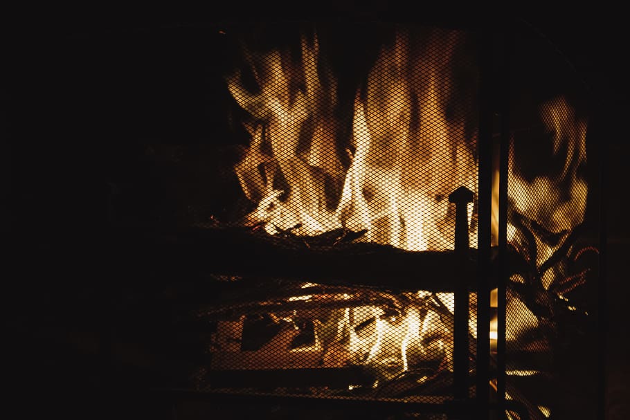 fire, fireplace, heat, flame, fire - natural phenomenon, sign HD wallpaper