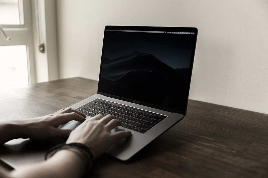 person using laptop computer, wireless technology, communication HD wallpaper
