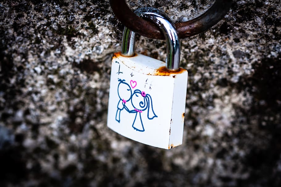 lock, rust, padlock, couple, rust never sleeps, love, marriage HD wallpaper