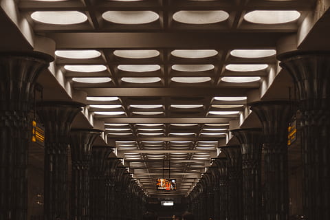 brown concrete building, corridor, uzbekistan, toshkent, tahskent HD wallpaper