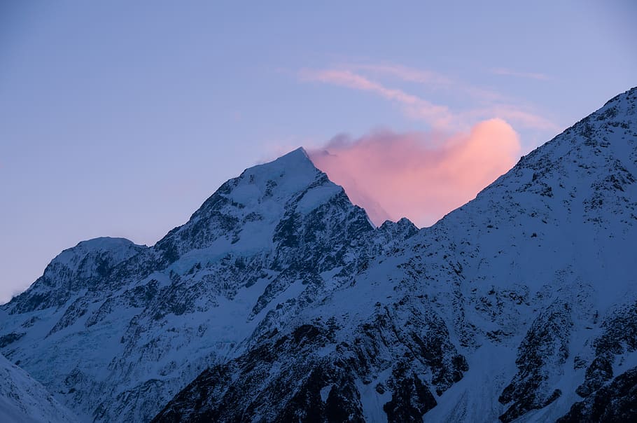 mountain alp, nature, peak, outdoors, mountain range, crest, new zealand, HD wallpaper