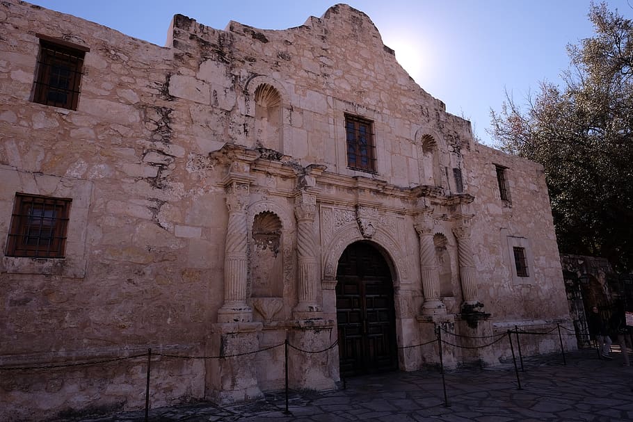 door, alamo, building, architecture, united states, texas, path, HD wallpaper