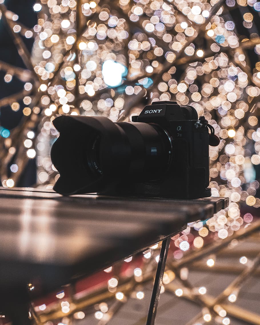 Black Sony Dslr Camera , camera lens, macro, illuminated, technology HD wallpaper