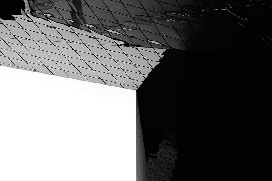 germany, stuttgart, porsche museum, ceiling, edge, black and white HD wallpaper