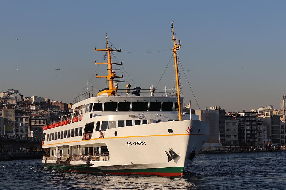 v, ship, marine, transportation, boat, istanbul, water, river, HD wallpaper