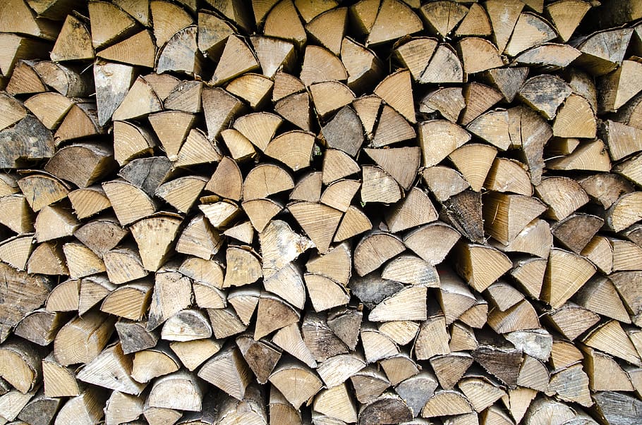 wood, lumber, texture, pattern, firewood, stack, chopped, brown HD wallpaper