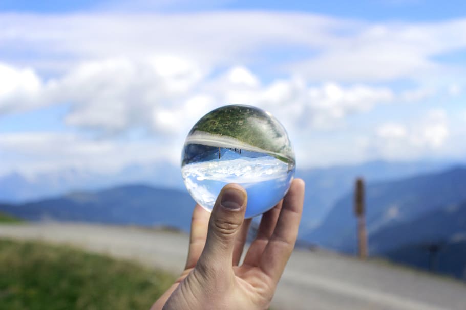 austria, schattberg, down, glas, bowl, hand, hold, heaven, sky HD wallpaper