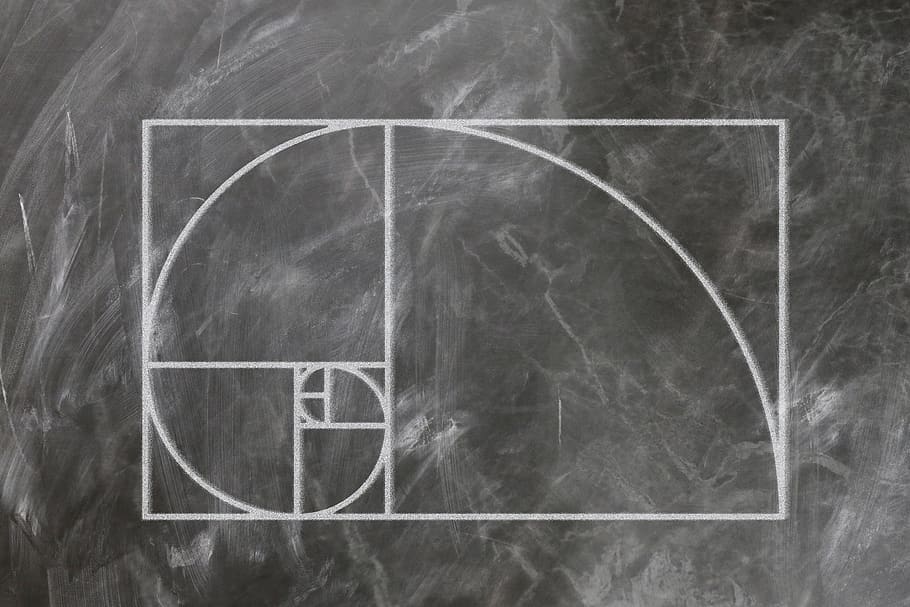 fibonacci, spiral, science, board, school, teaching, matrix, HD wallpaper