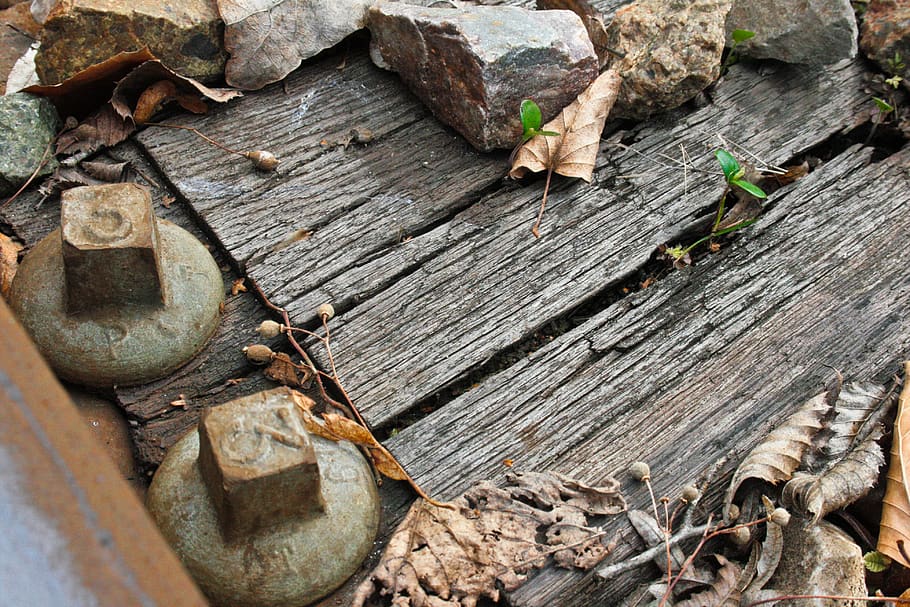 grass, wood, path, stone, 3, iron, railroad, rust, adventure HD wallpaper