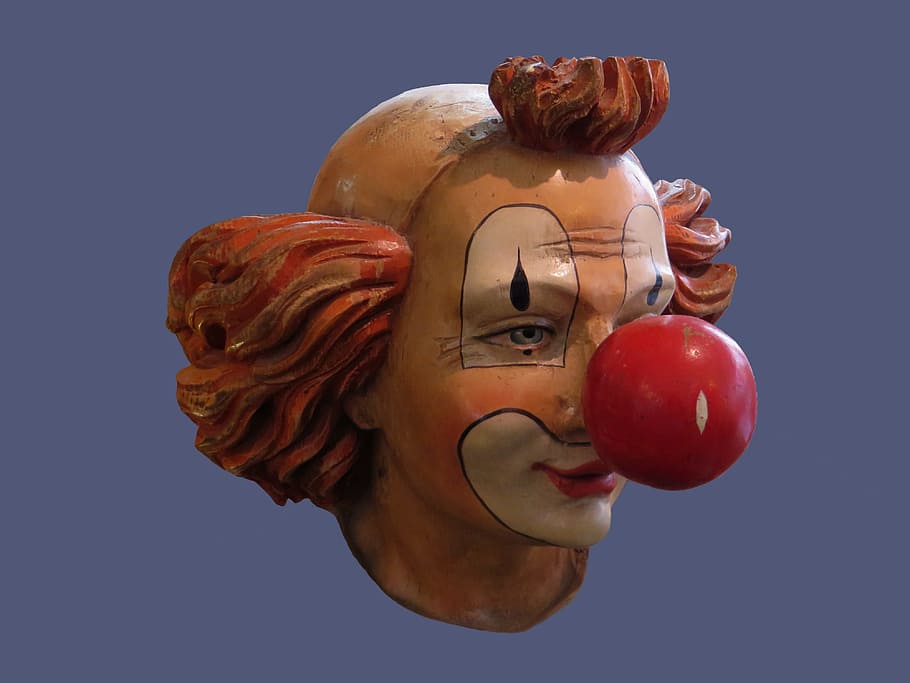 face, clown, joker, object, fig, figure, representation, human representation HD wallpaper