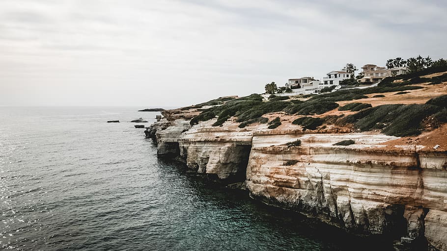 cyprus, coral bay, summer, ocean, cliff, shore, rock, stone HD wallpaper