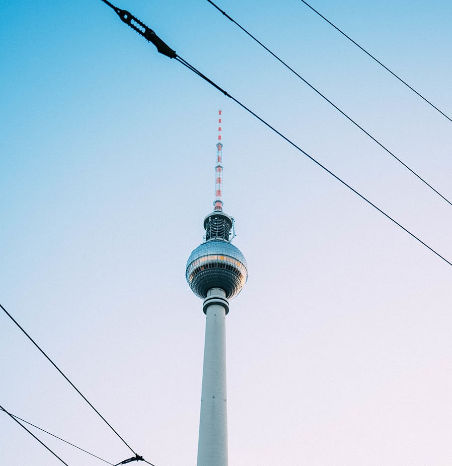 Cn Tower, air broadcast, architectural design, architecture, berlin, HD wallpaper