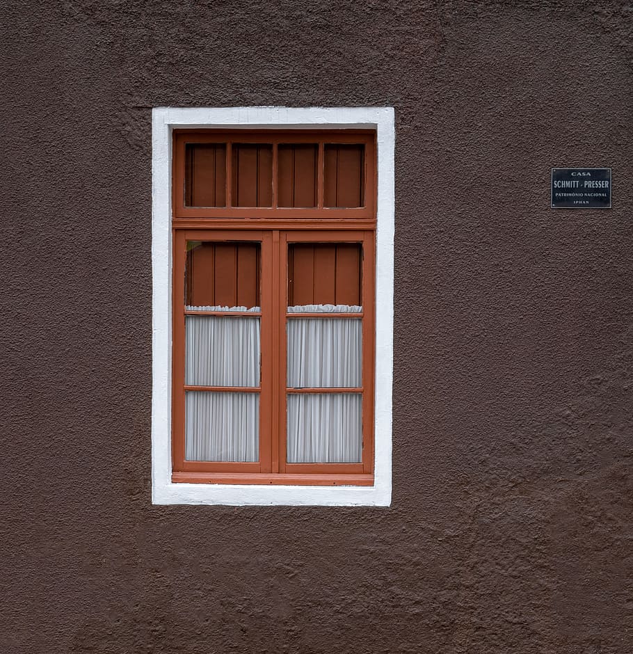 brown wooden window, brazil, novo hamburgo, architecture, building exterior HD wallpaper