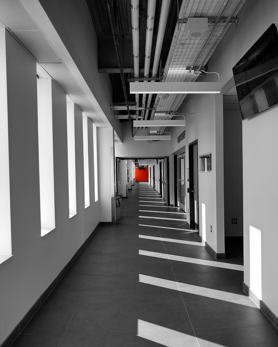 architecture, lines, pattern, building, light, shadow, sunlight HD wallpaper