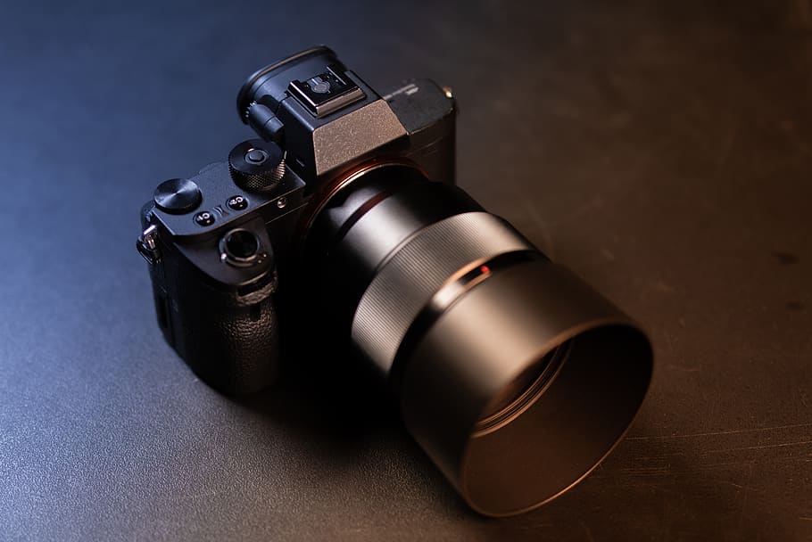 black DSLR camera, electronics, digital camera, camera lens, strap HD wallpaper