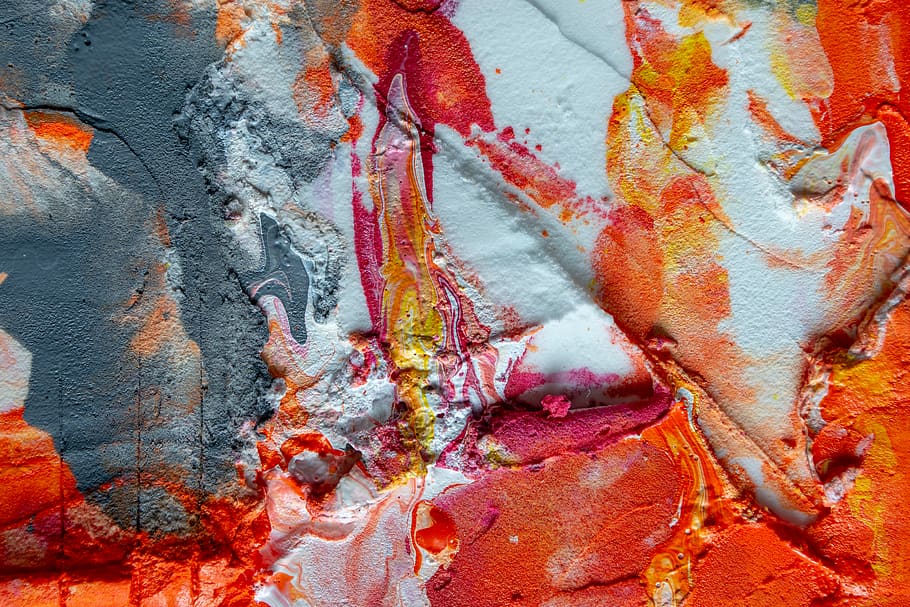 Assorted-color Painted Textile, abstract expressionism, abstract painting HD wallpaper