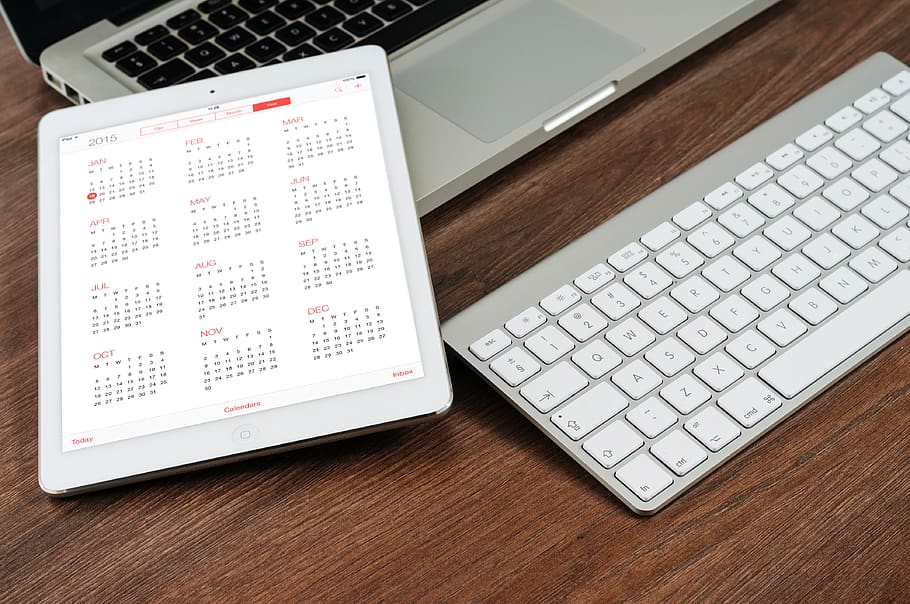 ipad, tablet, calendar, time, keyboard, macbook, laptop, technology HD wallpaper