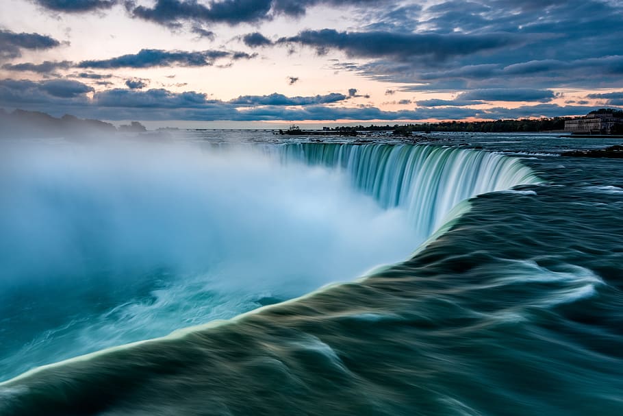 time lapse photography of waterfalls, cloud, timelapse, spray HD wallpaper