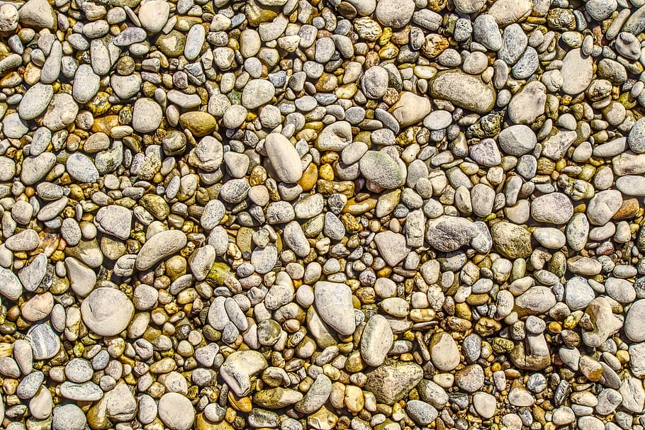 pebble, gravel, stones, gravel bed, riverbed, dry, low tide