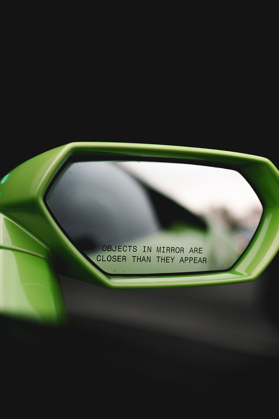 green framed vehicle side mirror, motor vehicle, green color HD wallpaper