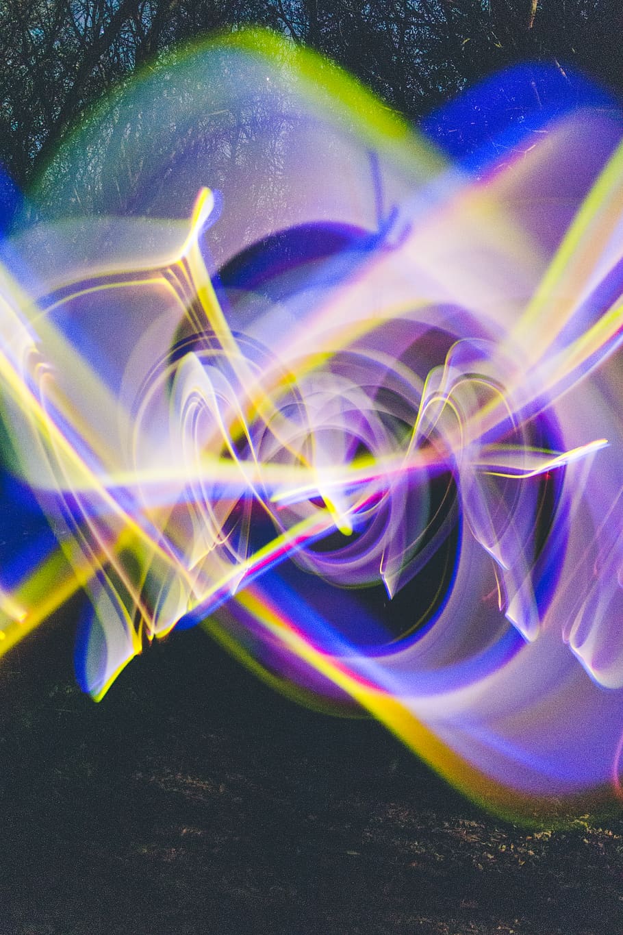 multicolored light illustration, united kingdom, llanelli, llyn llech owain country park HD wallpaper