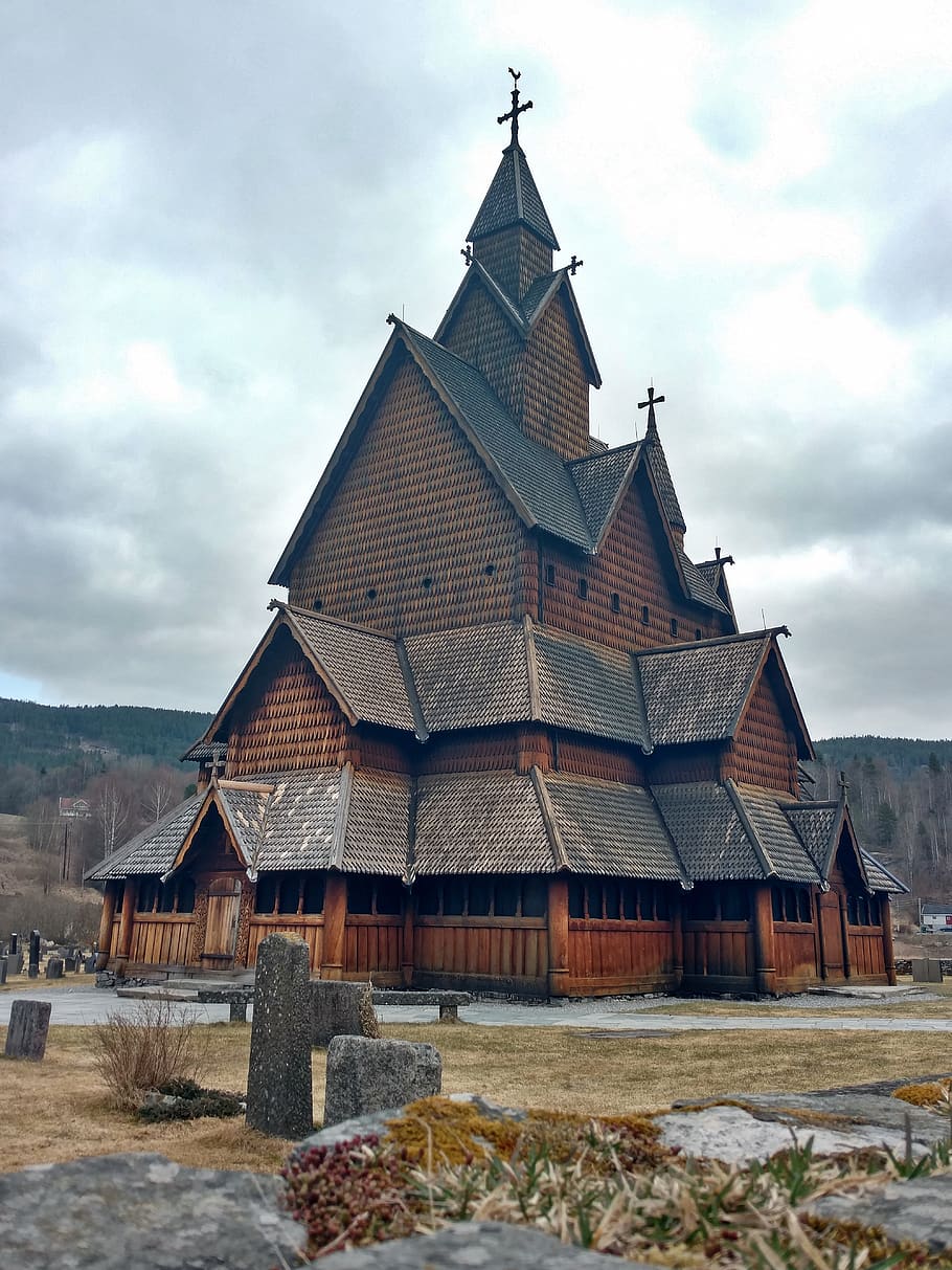 norway, notodden, heddal stave church, viking, building, architecture, HD wallpaper