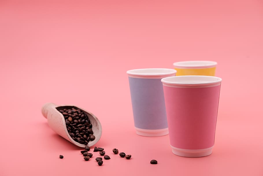 coffee, coffee beans, cup, disposable cups, coffee mugs, t HD wallpaper