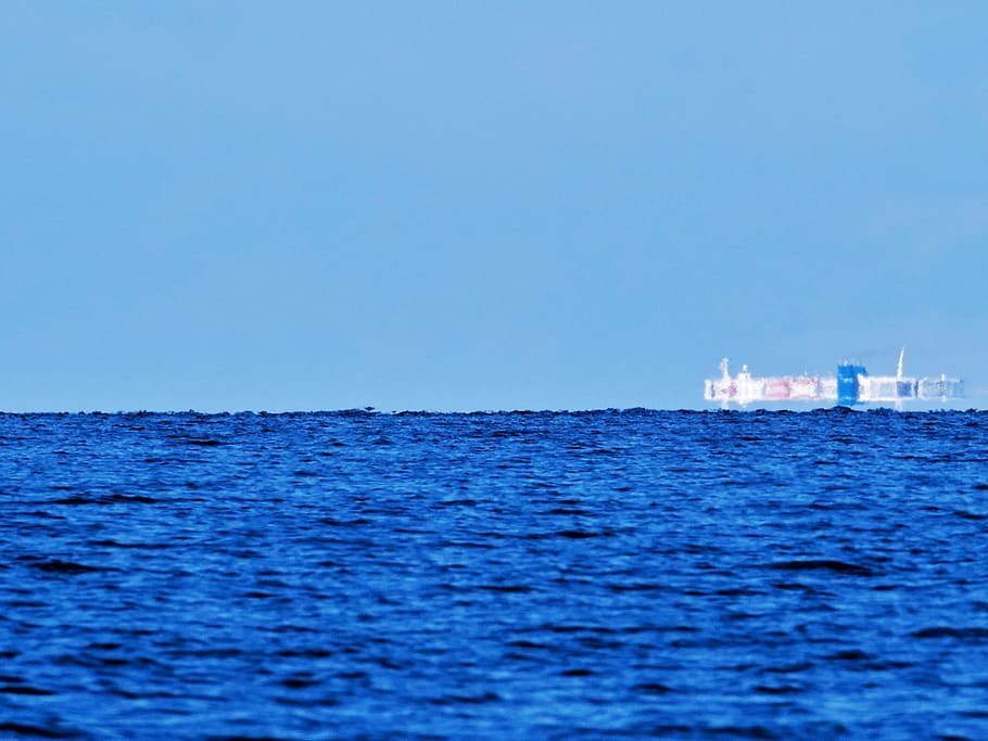 greece, thessaloniki, sea, water, blue, sky, copy space, clear sky HD wallpaper