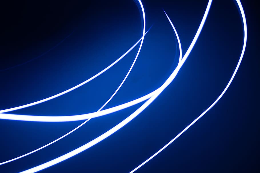 light, ornament, screen, pattern, fractal, light trail, blue HD wallpaper