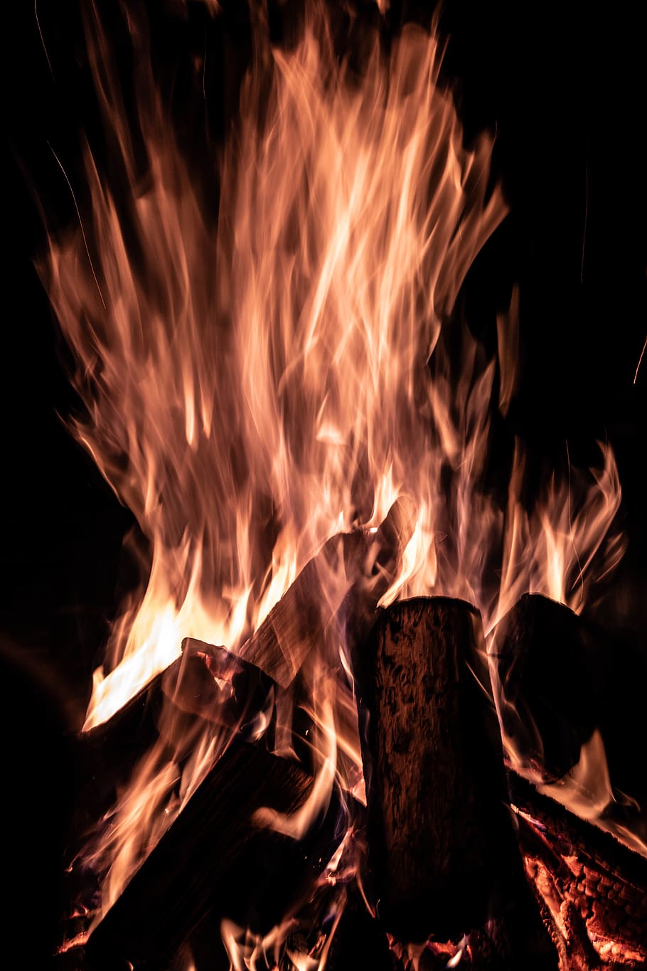 bonfire, burning, flame, fire - natural phenomenon, heat - temperature HD wallpaper