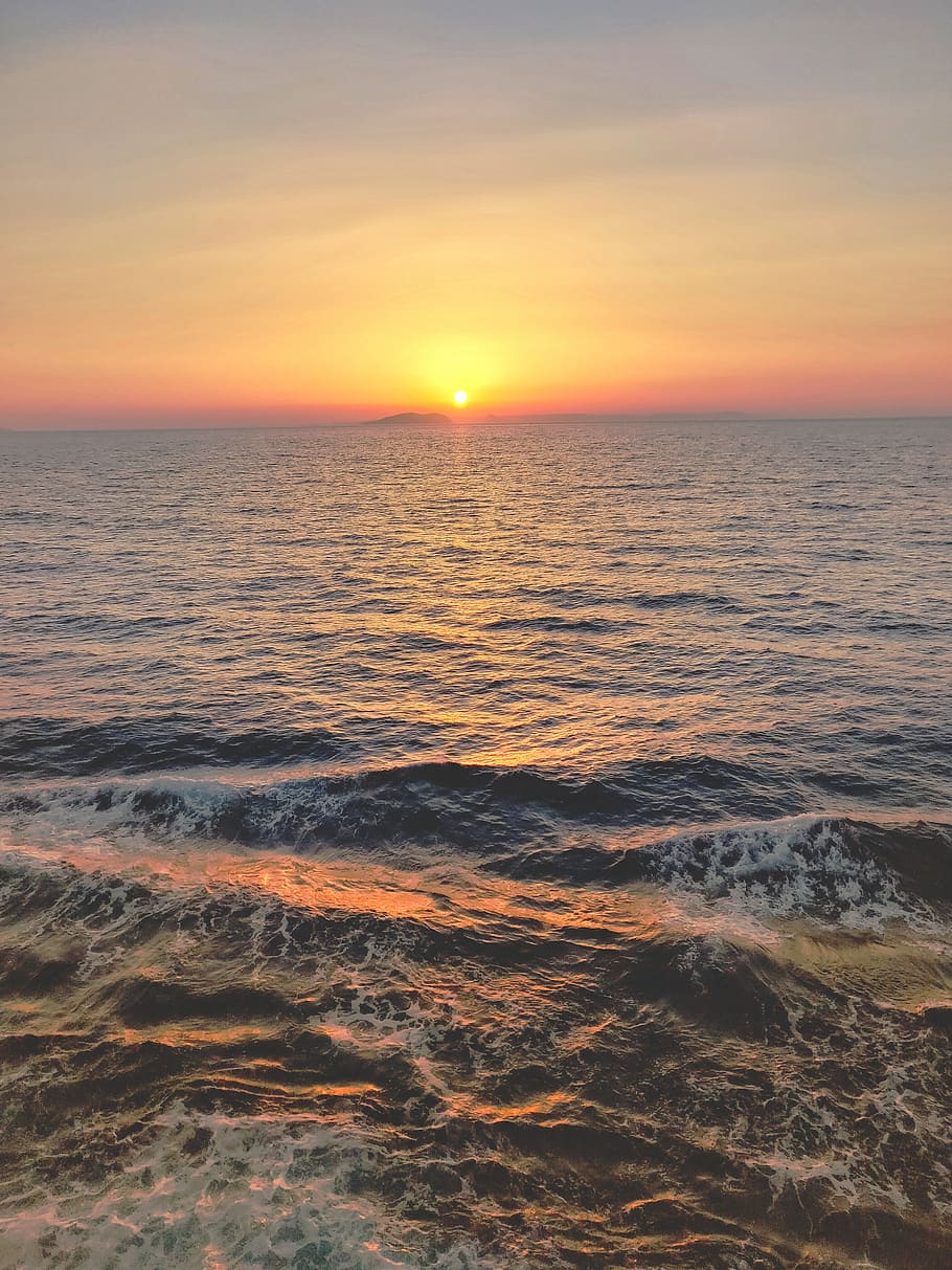 waves, sunset, ocean, sea, sky, water, beauty in nature, scenics - nature HD wallpaper