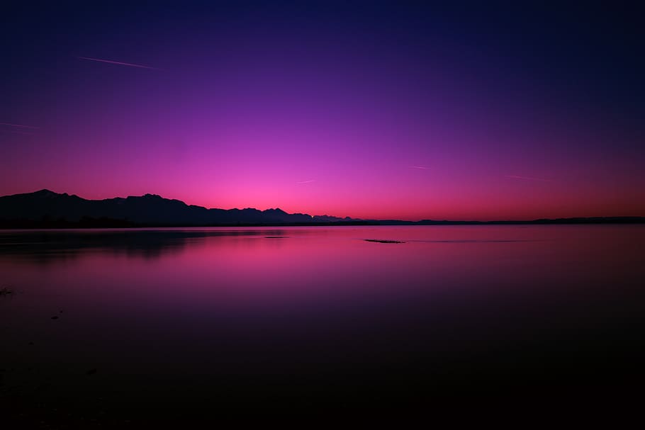 Calm Body Of Water, backlit, Chiemsee, dawn, desktop backgrounds HD wallpaper