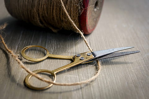 cord, hemp cord, bind, scissors, retro, cut, coil, craft, tool HD wallpaper