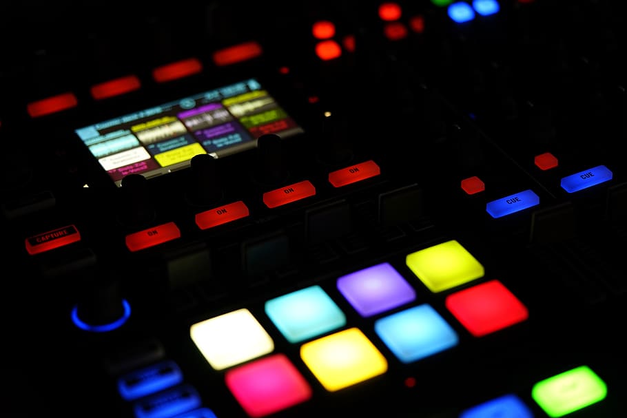 Assorted-color Rhythm Pads, blur, bright, buttons, celebration HD wallpaper