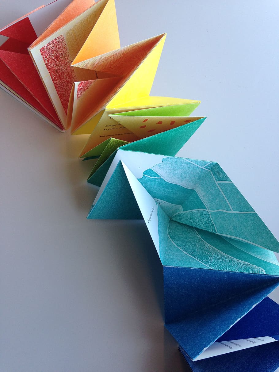 rainbow, origami, shape, paper, creativity, multi colored, indoors HD wallpaper