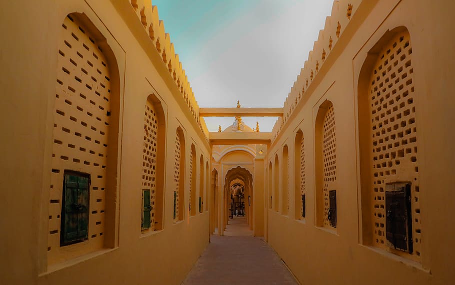 narrow pathway, corridor, flooring, window, building, indoors HD wallpaper