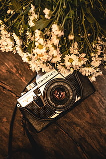 Black and Gray Praktica Camera, analog, analog camera, antique HD wallpaper