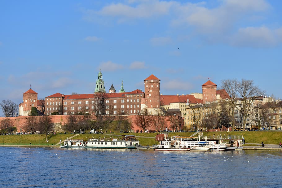 poland, kraków, wawel royal castle, krakow, wallpaper, river, HD wallpaper