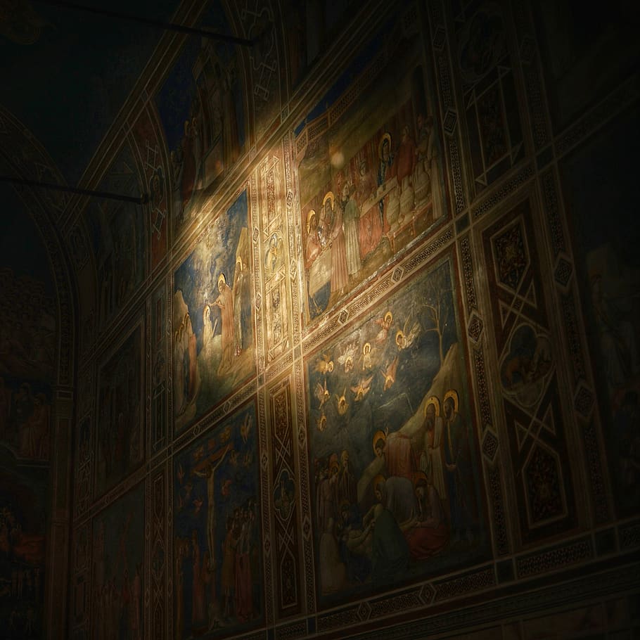 architecture, building, painting, art, crypt, apse, home decor HD wallpaper