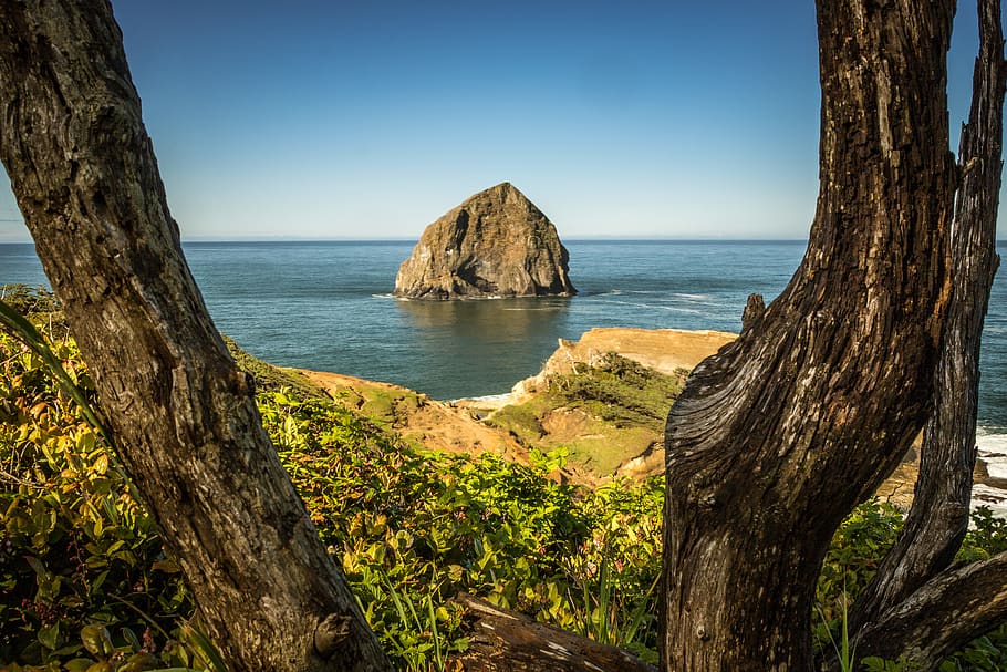 island view, outdoors, nature, promontory, shoreline, water, sea HD wallpaper