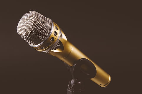 microphone, mike, voice, audio, music, sound, equipment, metallic HD wallpaper