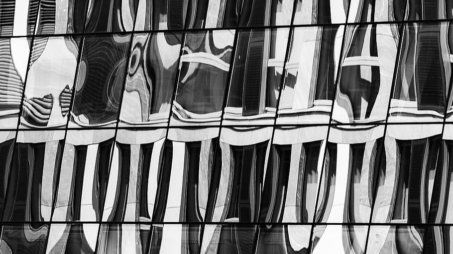 berlin, germany, abstract, architecture, reflection, blackandwhite HD wallpaper