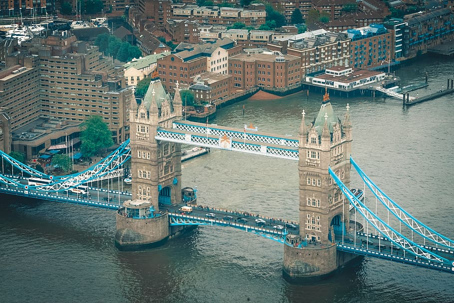 Tower Bridge, London, aerial view, nature, scenery, outdoors HD wallpaper