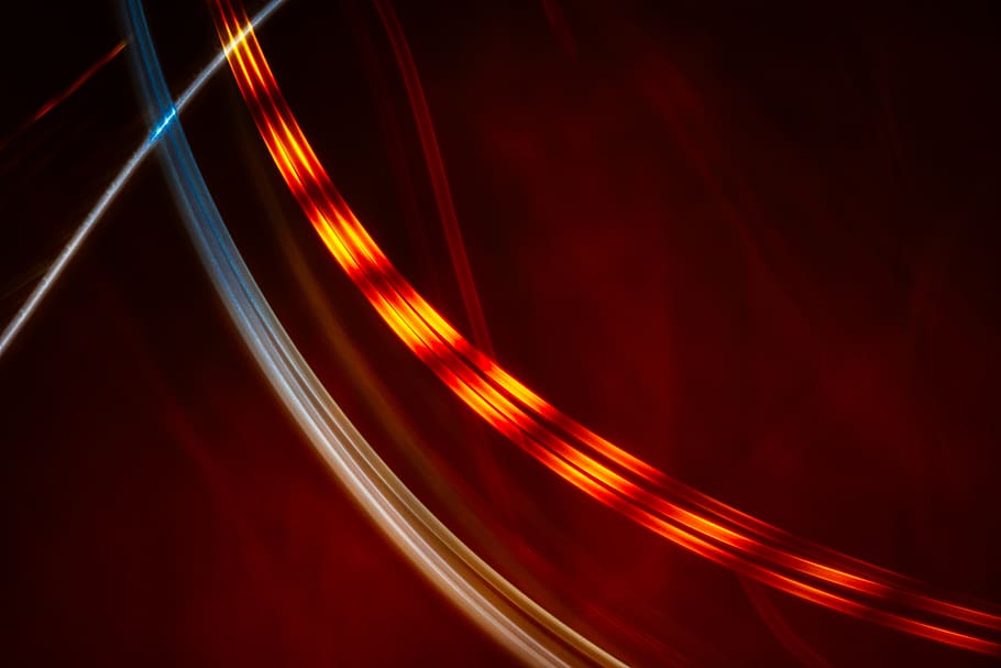neon light digital wallpaper, red, abstract, motion, light - natural phenomenon HD wallpaper