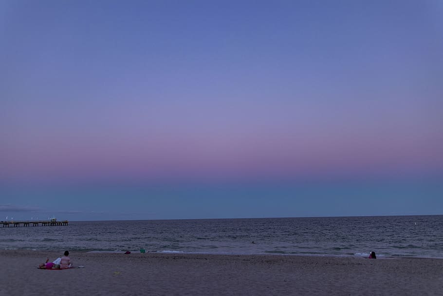 beach, water, ocean, miami, florida, miami beach, sky, no cloud HD wallpaper
