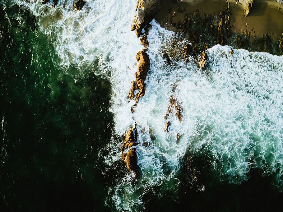 nature, water, rocks, waves, splash, cliff, motion, sport, sea HD wallpaper