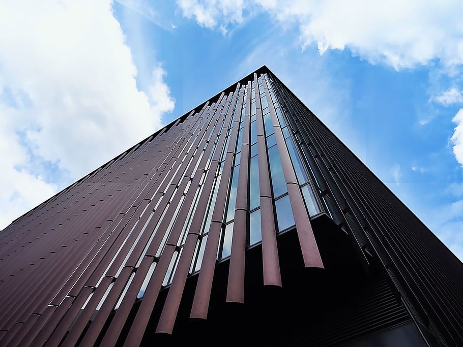 Worm's Eye View of High-rise Building, architecture, downtown HD wallpaper