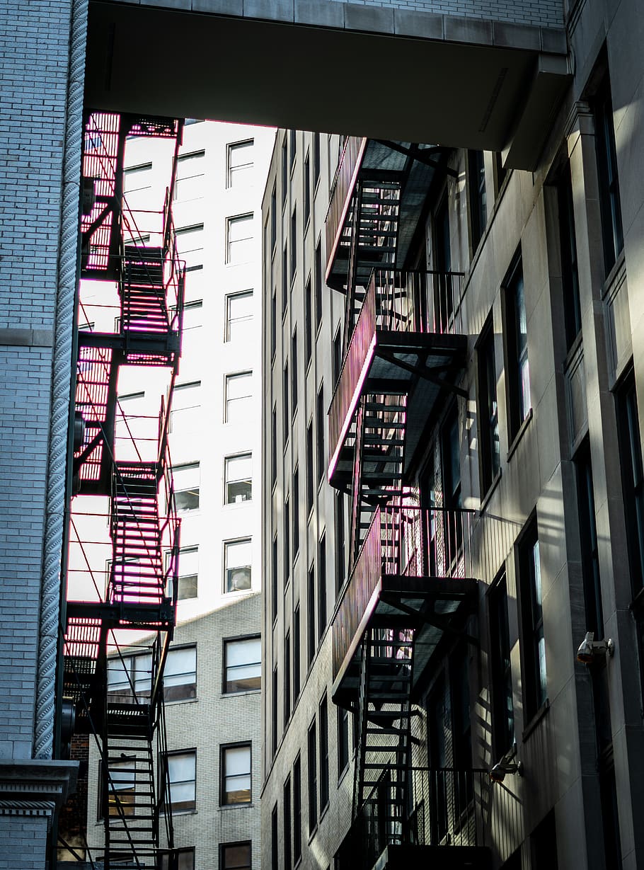 Photo Of Buildings, architecture, emergency exit, fire escape HD wallpaper