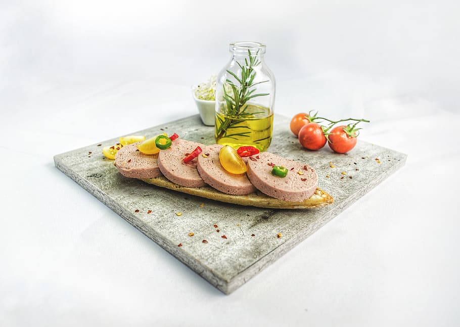 Ham on Board, bottle, bread, close-up, cuisine, delicious, food HD wallpaper