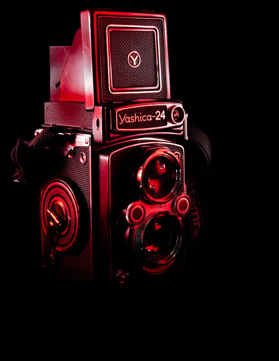 black Yashica 24 dual-lens reflex camera, electronics, digital camera, HD wallpaper